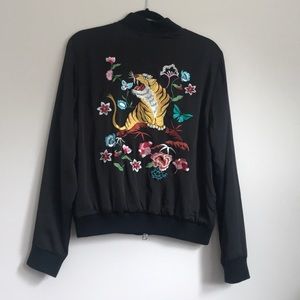 Nasty gal embroidered black jacket